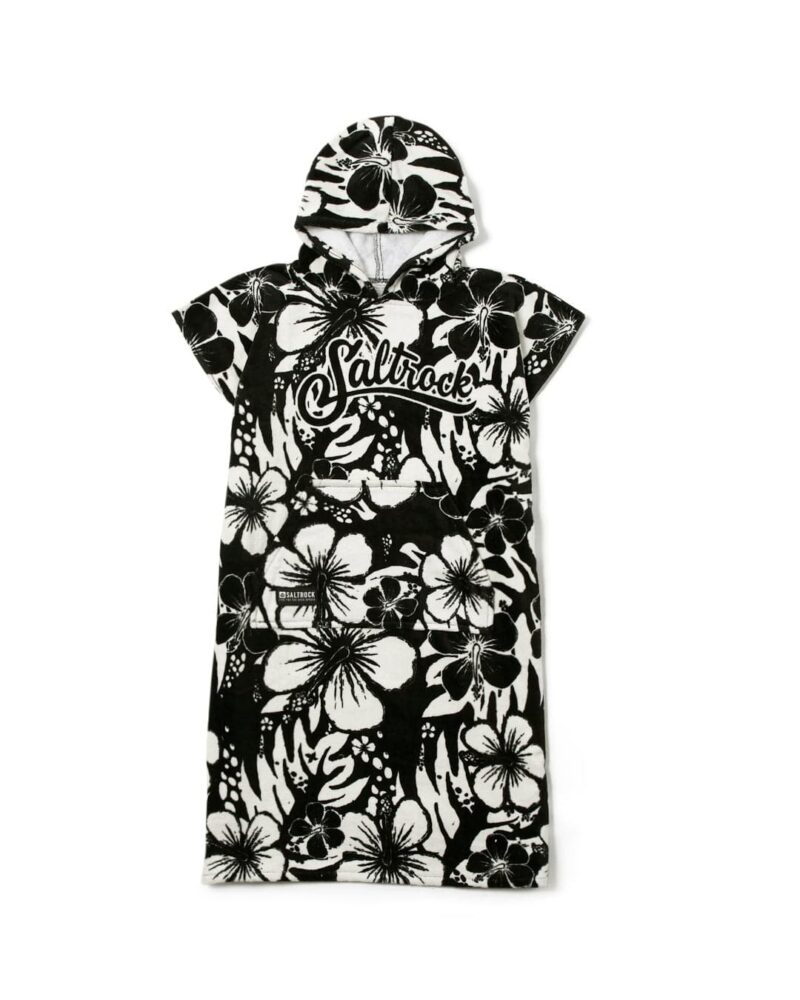 Sintess Kids’ Black & White Hibiscus Changing Towel - Image 2