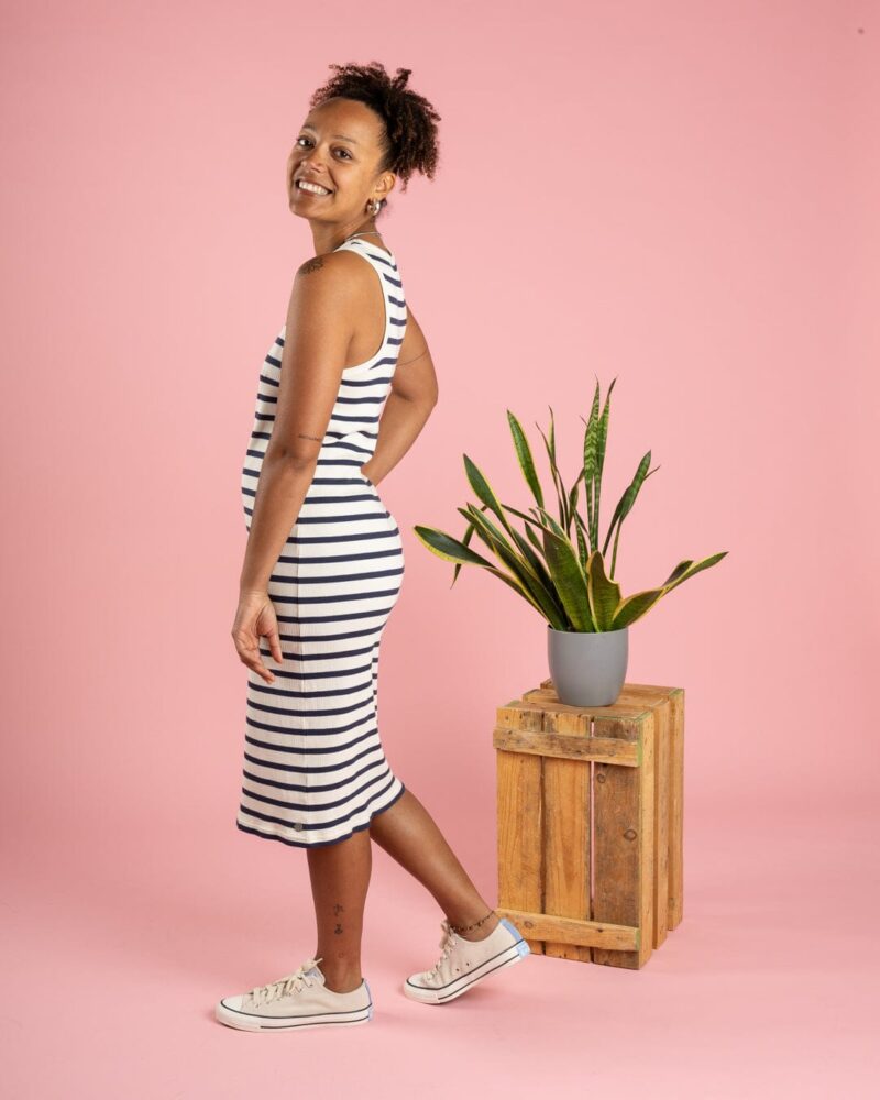 Sintess Women’s Blue & White Midi Dress - Image 6