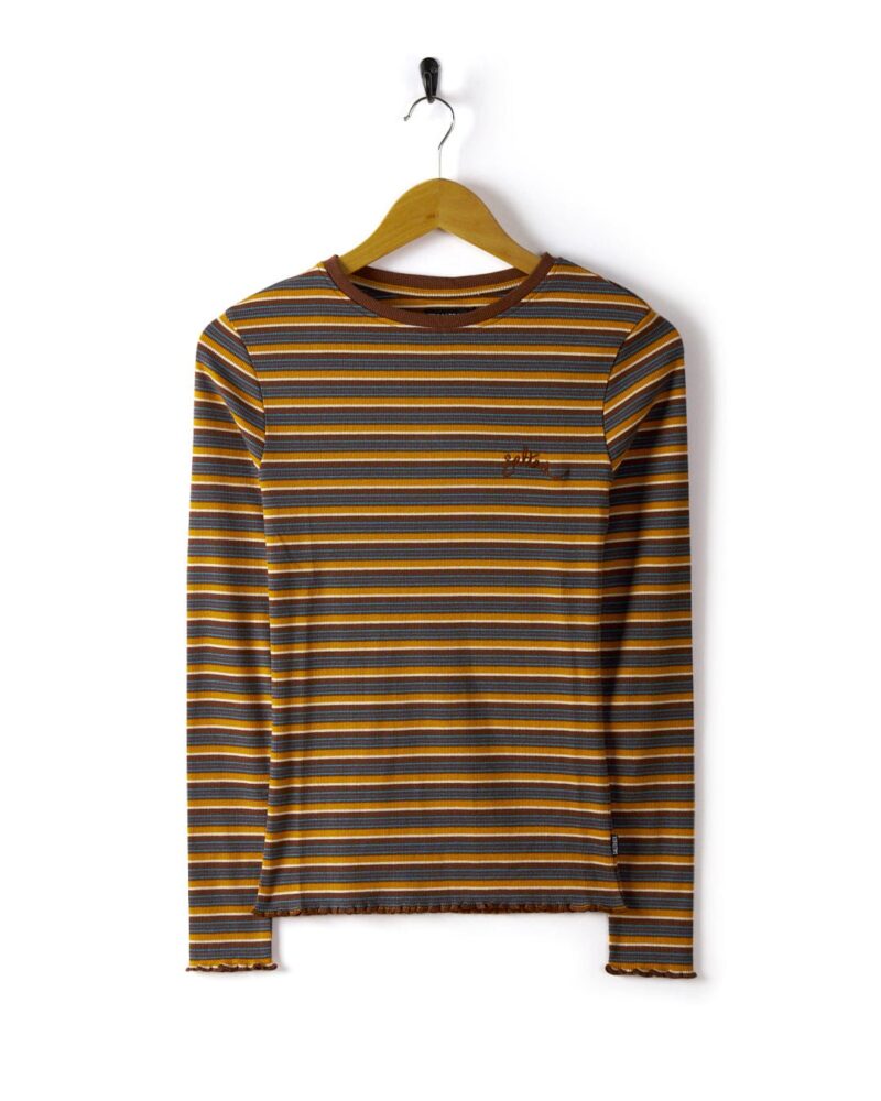 Sintess Women’s Yellow Striped Long Sleeve Top - Image 3