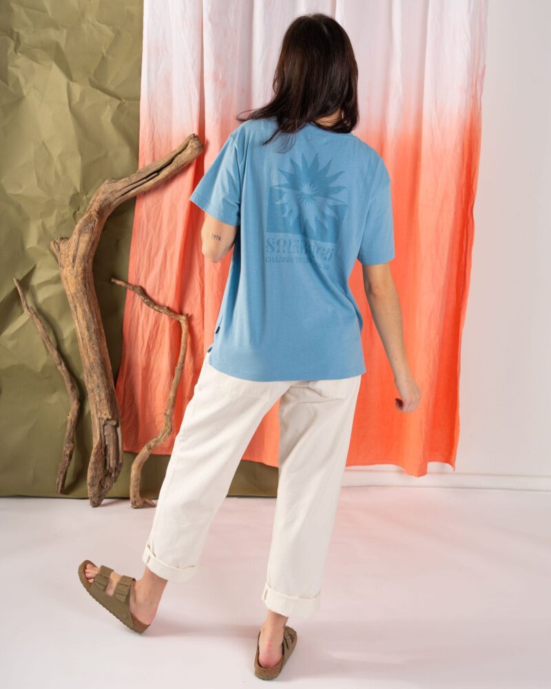 Sintess Women’s Blue Oversized Short Sleeve T-Shirt - Image 4
